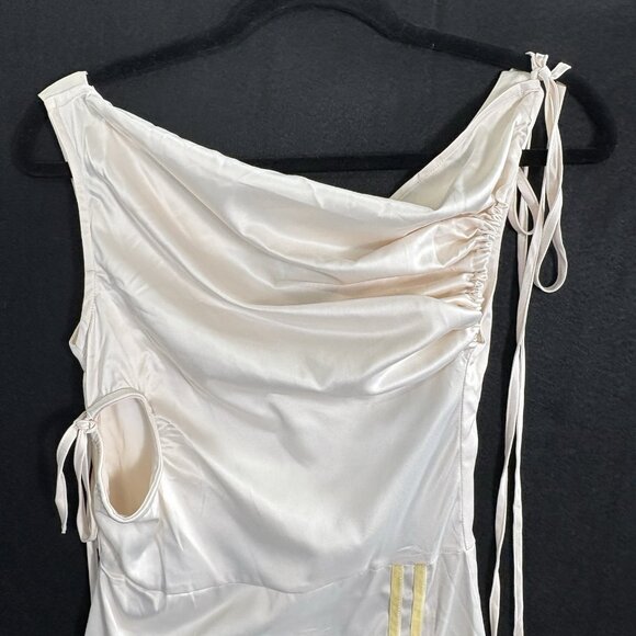 NWT ZEMETA Sports Line Women Cowl Neck Mini Dress Satin Sz XS Ivory Sexy 4-2 - Picture 4 of 14